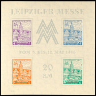 Leipziger Messeblock Mit 12 Pfg In Graublau, Tadellos Ungebraucht, Gepr. Ströh BPP, Mi. 600.-, Katalog: Bl.5Yb... - Otros & Sin Clasificación