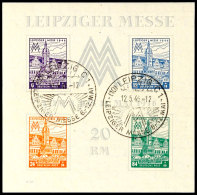 Messeblockpaar Tadellos Gestempelt Mit Messe-Sonderstempel "(10) LEIPZIG C 1 - 12.5.46. - 12", Fotoattest... - Otros & Sin Clasificación