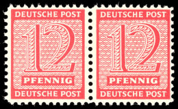 12 Pf. Roßweinzähnung, Waager. Paar Mit PF IXa, Postfr, Gepr. Ströh BPP, Katalog: 119BX **12... - Otros & Sin Clasificación