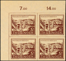 10+60 Pf. Wiederaufbau, Eckrand-4er-Block, Yy-Papier, Postfrisch, Gepr. Busch, Mi 200.-, Katalog: 112yy **10 60... - Otros & Sin Clasificación