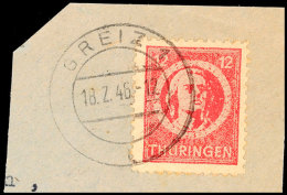 12 Pf. Karmin, Papier R, Briefstück, Gepr. Ströh BPP, Mi 110.-, Katalog: 97AXr BS12 Pf. Carmine,... - Otros & Sin Clasificación