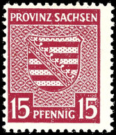 15 Pfg Wappen Wz. Fallend Mit Seltenem Plattenfehler "SE In SACHSEN Verschmiert Und Retuschiert" Teilauflage,... - Otros & Sin Clasificación