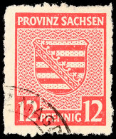 12 Pfg Wappen Unregelmäßig Durchstochen, Tadellos Gestempelt, Gepr. Ströh BPP, Mi. 150.-, Katalog:... - Otros & Sin Clasificación