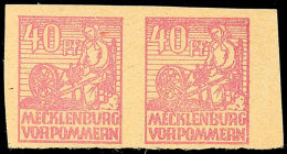 40 Pf. Hellviolettpurpur, Waager. Paar, Ungezähnt, Postfrisch, Katalog: 40yaU **40 Pf. Bright Violet... - Otros & Sin Clasificación