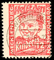 12 Pfg Kinderhilfe Mit Plattenfehler III, Tadellos Gestempelt, Gepr. Kramp BPP, Mi. 130.-, Katalog: 28aIII O12... - Otros & Sin Clasificación