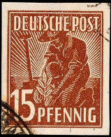 15 Pf. Arbeiter Siena, Ungezähnt, Gestempelt, Gepr. Schlegel BPP, Mi. 400.-, Katalog: 948U O15 Pf. Worker... - Otros & Sin Clasificación