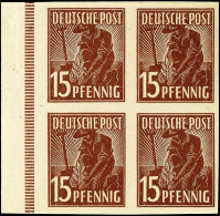 15 Pfg Arbeiterserie, Ungezähnt, Vom Bogenrand Links, Tadellos Postfrisch, Gepr. Schlegel BPP, Mi. 800.-,... - Otros & Sin Clasificación