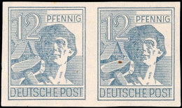 12 Pf. Arbeiter Dunkelgraublau,  Ungezähnt, Waager. Paar, Postfrisch, MI. 300.-, Katalog: 947U(2) **12 Pf.... - Otros & Sin Clasificación