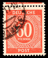 60 Pf. Ziffer Schwärzlichgraurot, Gestempelt, Farbgepr. Arge, Gepr.Schlegel BPP, Mi. 100.-, Katalog: 933c... - Autres & Non Classés