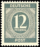 12 Pfg Ziffernausgabe, Dunkelgrüngrau, Tadellos Postfrisch, Fotobefund Bernhöft, Mi. 1.400.-... - Autres & Non Classés