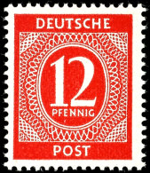 Ziffer 12 Pf. Auf Dickem Papier, Tadellos Postfrisch, Gepr. Schlegel BPP, Mi. 200,--, Katalog: 919ax **Numeral... - Autres & Non Classés