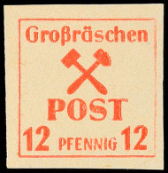 12 Pf. Freimarke, Seltenes Z-Papier, Tadellos **, Fotobefund Kunz BPP "diese Papiervariante Ist Bisher Nur In... - Grossraeschen