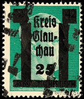 25 A. 42 Pf. Grün, Doppelter Aufdruck, Postfrisch, Sign. Rijxman, Katalog: 12DD **25 On 42 Pf. Green,... - Glauchau