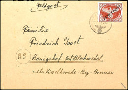Agramer Aufdruck (Aufdruck Schwarzblau) Tadellos Auf Feldpostbrief Vom 09.01.1945 Nach KÖNIGSHOF Bez. Bremen,... - Otros & Sin Clasificación