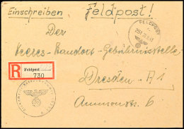 ARABER: 1943, Einschreibe-Dienstbrief Mit Norm-Stempel "c 251 29.8." Nach Dresden Mit Ankunftsstempel, Briefstempel... - Otros & Sin Clasificación