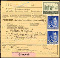 UDSSR: 1943, Frankierte Paketkarte Aus NIZANKOMICE 21.9 An Einem Galizischen SS-Freiwilligen Bei Der 11. Kp. Des... - Otros & Sin Clasificación