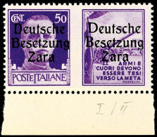 50 C Violett Mit Propagandafeld "Artillerie" Tadellos Postfrisch, Marke Aufdruck Type I, Propagandafeld Aufdruck... - Ocu. Alemana: Zara