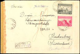 Mischfrankatur Aus 3 Din. Mit 7 Din. Auf Portogrechtem Auslands-R-Brief Nach Reichenberg Im Sudetenland Mit... - Otros & Sin Clasificación