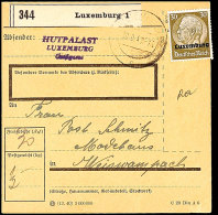 30 Pfg Hindenburg Mit Aufdruck Als Portogerechte Einzelfrankatur Auf Paketkarte Aus LUXEMBURG 30.9.41 Nach... - Otros & Sin Clasificación