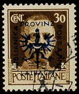 30 C. Dunkelbraun, Aufdruckfehler I, Gestempelt, Gepr., Mi. 300.-, Katalog: 6I O30 C. Dark Brown, Overprint... - Otros & Sin Clasificación