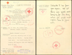 Nachrichtenübermittlung Vom 19.11.41 Auf Formular Vom Deutschen Roten Kreuz Von Jersey Nach England Und... - Autres & Non Classés