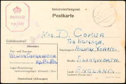 Interniertenpostkarte Mit Stummem Stempel Vom 23.12.43 Von Einem Internierten Von Der Insel Guernsey Im... - Otros & Sin Clasificación