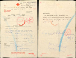 Nachrichtenübermittlung Vom 10.11.43 Auf Formular Vom Britischen Roten Kreuz Von England Nach Guernsey Und... - Autres & Non Classés