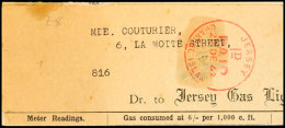 Drucksache (Rechnung Des Gaswerkes) Mit Bezahlt-Stpl. Durch Kreis-Stpl. JERSEY 1 D PAID 22.12.42, Mängel ... - Autres & Non Classés