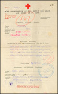 1944, Britisches Rotes Kreuz- Suchformular Mit Verschiedenen Zensur-Kontrollstempeln, Etwas Wasserfleckig Und... - Andere & Zonder Classificatie