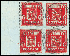 1/2 P. Und 1 P. Auf Banknotenpapier Viererblocks O, Gepr. Möhle BPP (600.-), Katalog: 4/5 O1... - Autres & Non Classés