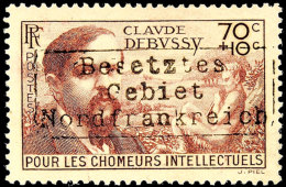 70 C. + 10 C. Wohltätigkeitsausgabe "Debussy" Mit Aufdruck In Type II, Tadellos Ungebraucht Mit Voller... - Otros & Sin Clasificación