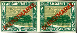 3 Cent Bis 75 Cent Dienstmarke, Abart "ungezähnt", Waagerechter Paarsatz, 5 Cent, 15 Cent Und 50 Cent Tadellos... - Autres & Non Classés