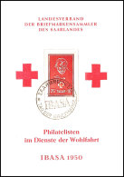 25 Fr. Rotes Kreuz Auf Vordruck - FDC - Karte Mit ESST SAARBRÜCKEN IBASA 28.4.50, Katalog: 294FDC BF25 Fr.... - Otros & Sin Clasificación