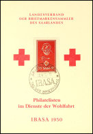 15 Fr. Rotes Kreuz Auf Sonderkarte Mit ESST SAARBRÜCKEN IBASA 28.4.50, Pracht, Als Briefstück Signiert... - Otros & Sin Clasificación