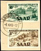 1949, "Jugendherbergswerk" Kpl. Gest. Auf Briefstück, Tadellos, Gepr. Hoffmann BPP, Mi. 310,--, Katalog:... - Otros & Sin Clasificación