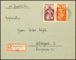 60 C. Und 1 Fr. Volkshilfe Auf Portogerechtem R-Brief Von "SAARBRÜCKEN 4/20.12.34" Nach Stuttgart Mit... - Otros & Sin Clasificación