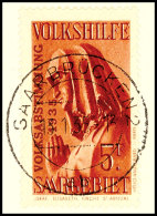 40C - 5 Fr. Volkshilfe-Volksabstimmung Komplett, Gestempelt "SAARBRÜCKEN 13.1.35" Auf Briefstücken,... - Otros & Sin Clasificación