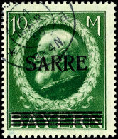 10 Mark Bayern Mit Aufdruck "Sarre", Abart I "kleines A In Sarre", Gestempelt "Ensheim . * A 24 Mär. 20",... - Otros & Sin Clasificación