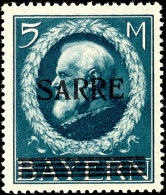 1920, "Sarre"-Aufdruck Kpl. Mit Sauberen Fälze. Dabei Der Spitzenwert 5 M. Mit Aufdruck-Abart II ("kleines... - Otros & Sin Clasificación