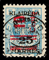 10 C Auf 25 M Auf 5 C In Type I Tadellos Gestempelt, Gepr. Klein VP, Mi. 150.-, Katalog: 230I O10 C On 25 M On... - Memel (Klaipeda) 1923