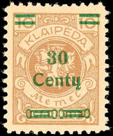 30 C Auf 10 M Tadellos Postfrisch, Mi. 250.-, Katalog: 222 **30 C On 10 M In Perfect Condition Mint Never... - Memelland 1923