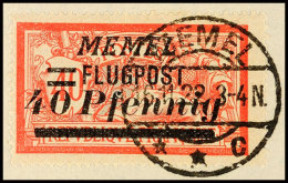 40 Pfennig Auf 40 Cent, Aufdruckfehler IV, Tadellos Gestempelt, Gepr. Dr. Petersen BPP, Mi. 140.-, Katalog: 98IV... - Memel (Klaipeda) 1923