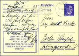 1943, Maschinenstempel "ALTSTOFF Ist ROHSTOFF..." Aus ZOPPOT 1.10. (nach Handbuch Letzttag!) Auf 6 Pfg GSK,... - Otros & Sin Clasificación