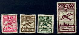 20 Pf Bis 2 1/2 Gulden Flugpost Tadellos Postfrisch, Mi. 110,--, Katalog: 203/06 **20 Pf Till 2 + Guilder... - Otros & Sin Clasificación