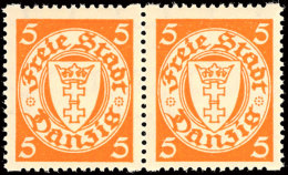 5 Pf. Rollenmarke Auf Mattchromgelb ** Waag. Paar, Mi. 200.-, Katalog: 193Dy(2) **5 Pf. Coil Stamp On Dull... - Otros & Sin Clasificación