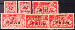 Provisorien, 6 Werte Mit Aufdruck- U. Plattenfehler, Mi. 182I, 185II, 189I, 190II, 191II Und 192II, Je Tadellos... - Otros & Sin Clasificación