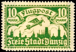 10 Mark Flugpost, Durchstochen, Geklebte Papierbahn, Ungebraucht, Eckfehler Unten Links, Selten, Katalog: 117Pa... - Otros & Sin Clasificación