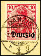 10 Pf. In A-Farbe Tadellos Auf Briefstück ,gepr. Dr. Oechsner BPP Und Infla, Mi. 190.-, Katalog: 2a BS10... - Otros & Sin Clasificación