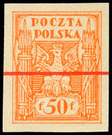 50 F. Wappenadler Ungezähnt Mit Rotem Annullierungsstrich Als Probedruck, Ungebraucht Ohne Gummi, Wie... - Otros & Sin Clasificación
