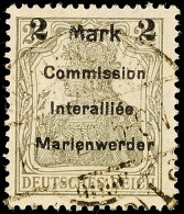 2 M. Auf 2 1/2 Pfg., Aufdrucktype BIb, Gestempelt, Tadellos, Signiert Klein BPP, Mi. 250.-, Katalog: 23BIb O2... - Autres & Non Classés